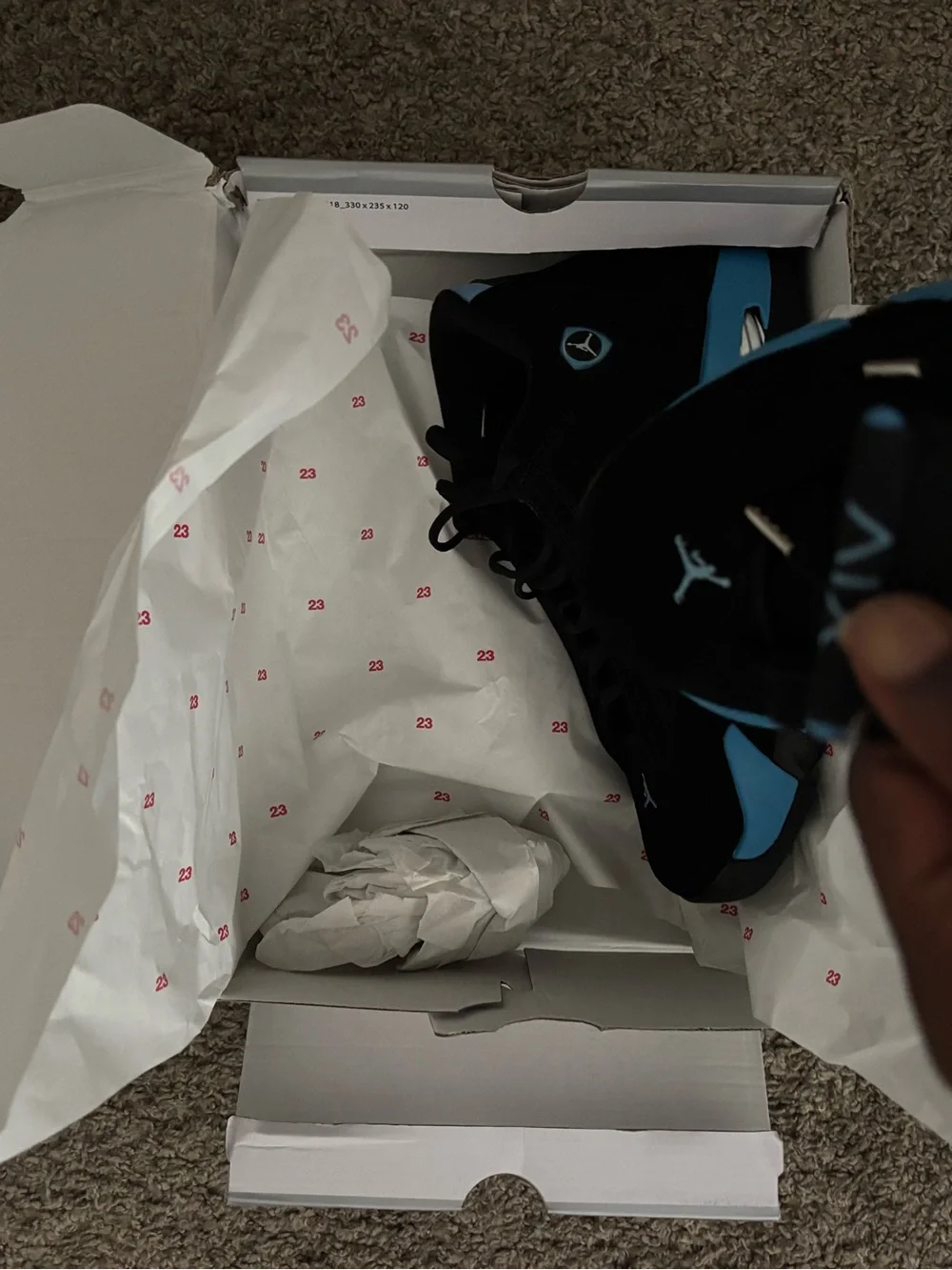 Unc Blue Jordan 14 NEW
